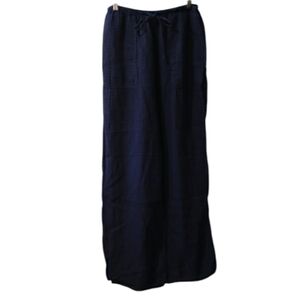 Cloth & Stone Wide Leg Pants in Blue and Black Check Wide Leg Corporate Goth LG